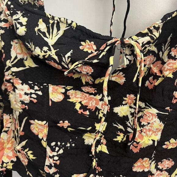 Free People Hilary Printed Top Black - Picture 6 of 9